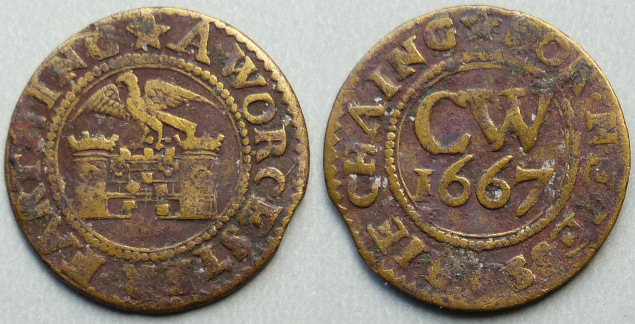Worcester, city issue 1667 halfpenny